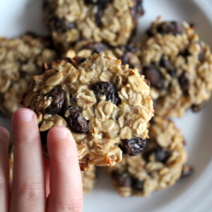 Three Ingredient Oatmeal Raisin Cookies