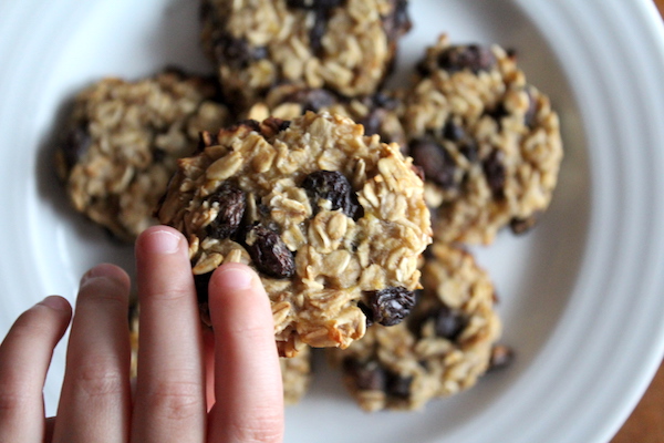 Three Ingredient Oatmeal Raisin Cookies