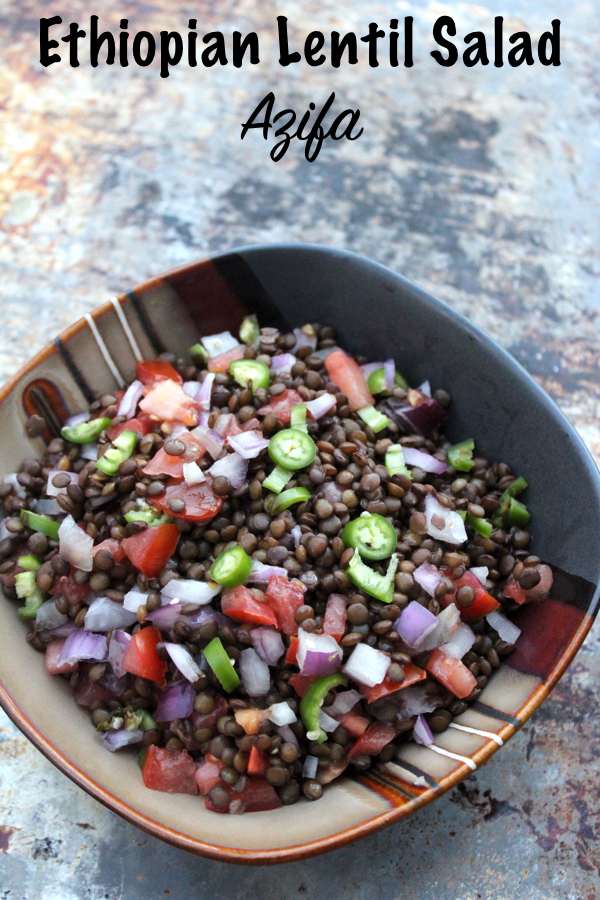 Azifa ~ Ethiopian Lentil Salad ~ A light, healthy, vegan meal with plenty of flavor