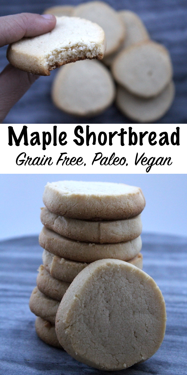 Grain Free Maple Shortbread Cookies ~ Paleo, Grain Free with vegan option