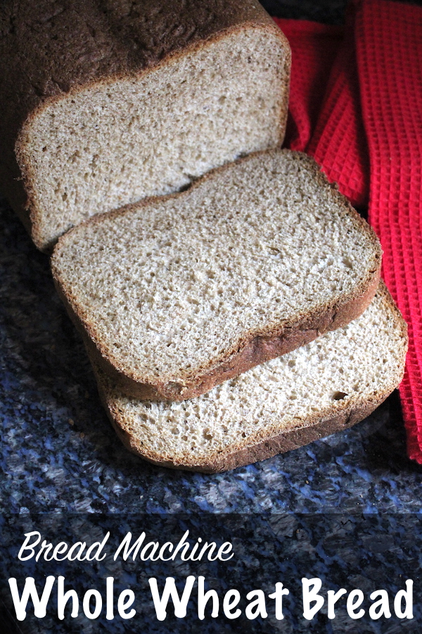 Bread Machine Whole Wheat Bread ~ 100% whole wheat sandwich bread from an easy bread machine recipe