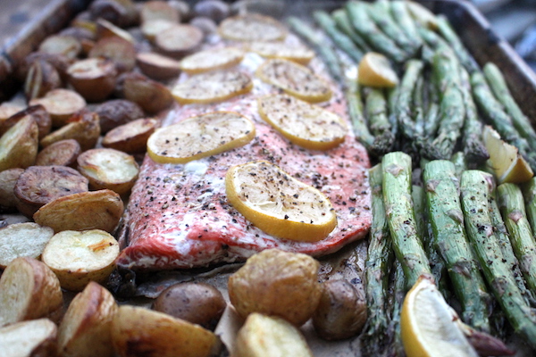 Sheet Pan Lemon Pepper Salmon with Asparagus and Potatoes