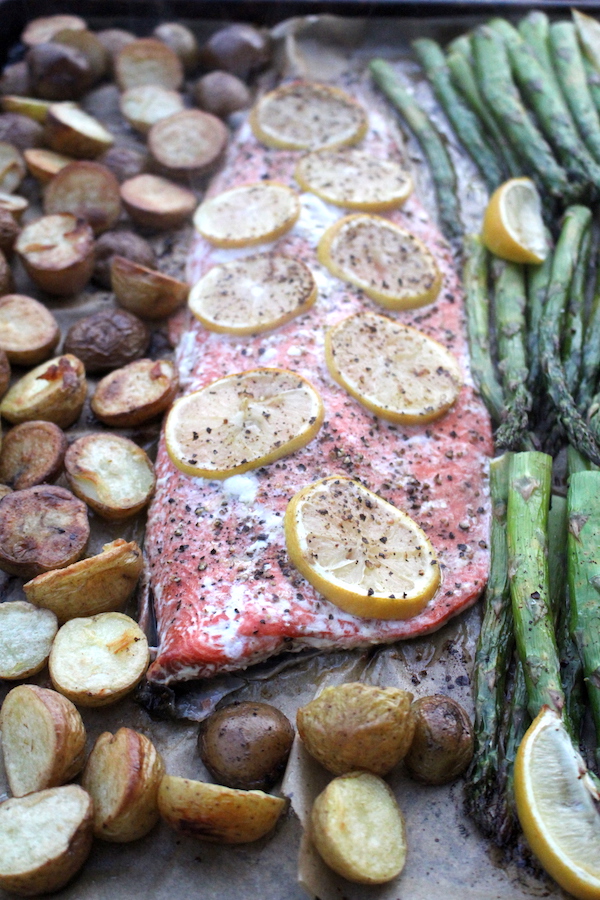 Sheet Pan Lemon Pepper Salmon with Asparagus and Potatoes