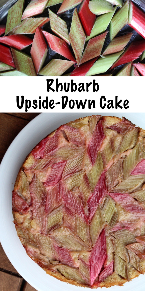 Homemade Rhubarb Upside Down Cake is a just barely sweet spring garden treat with plenty of tart rhubarb to balance a rich cake.