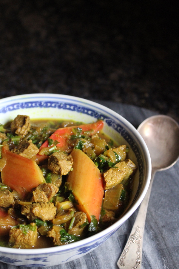 Savory Rhubarb and Lamb Stew from Persia (Khoresht Rivas)