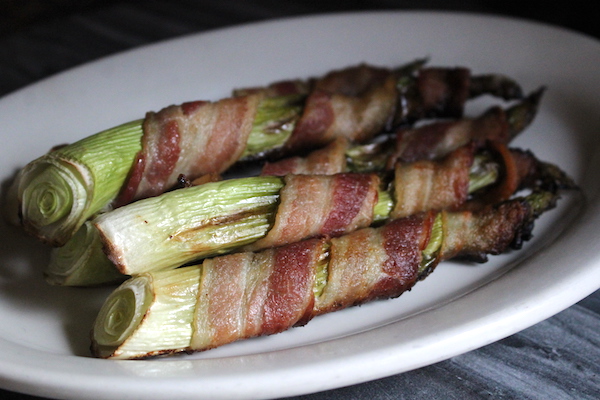 Bacon Wrapped Hosta Shoots