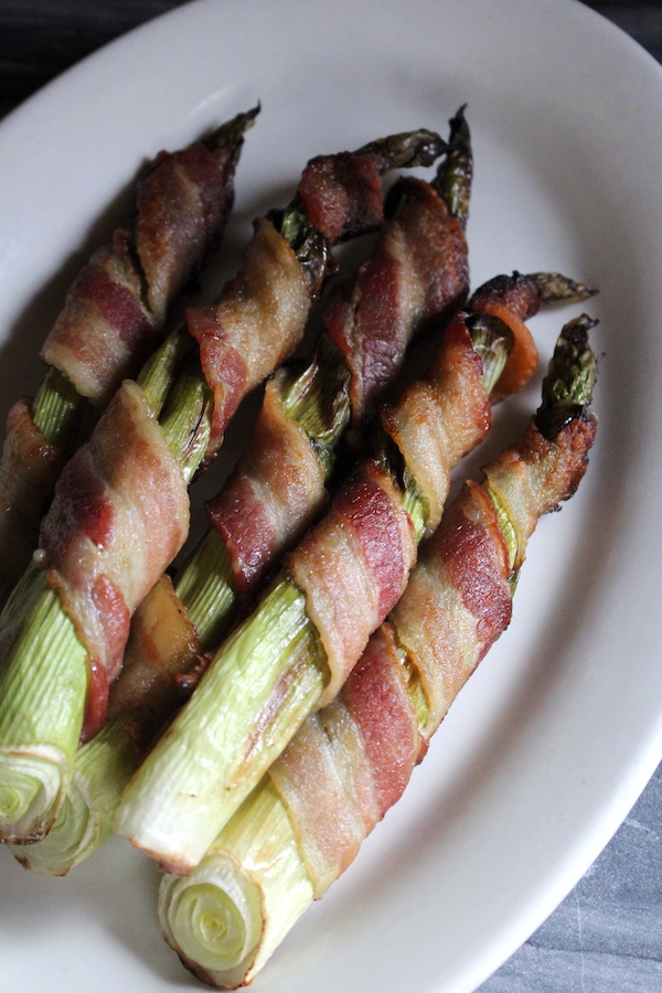 Bacon Wrapped Hosta Shoots