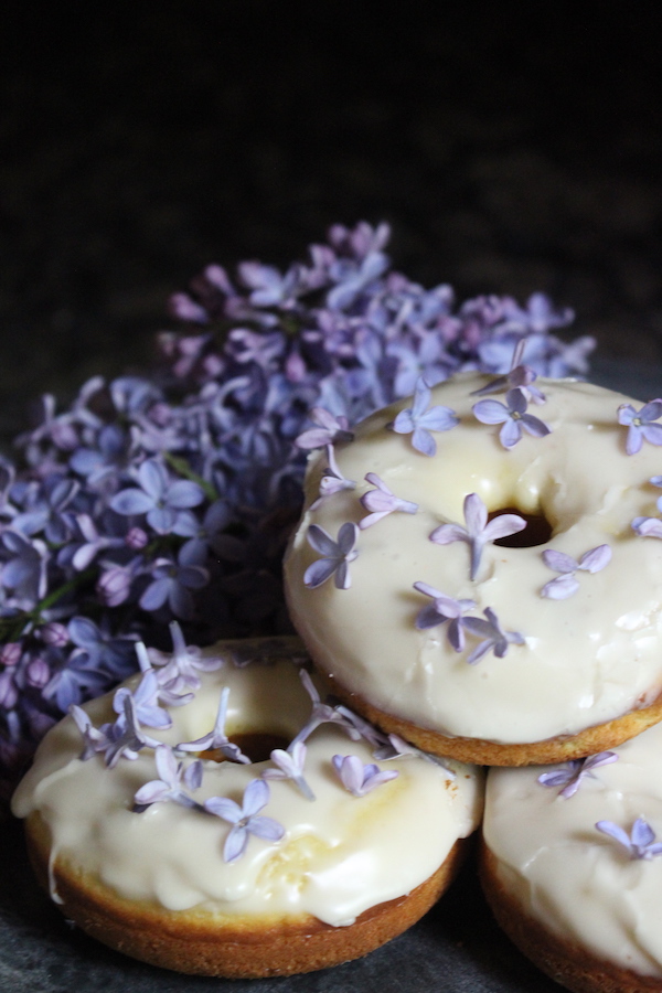 Homemade Lilac Donuts ~ Donuts made with edible flowers