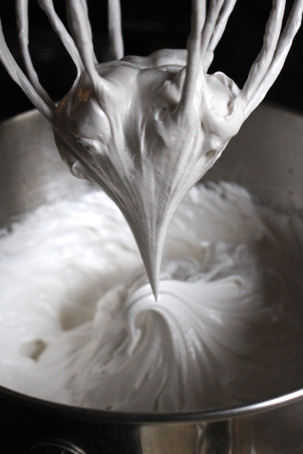 Honey Marshmallow Batter on a beater before it's placed into a pan to set.