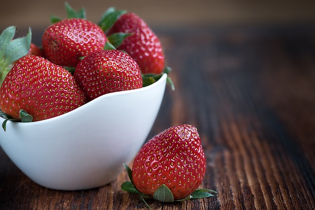 strawberries in a bowl