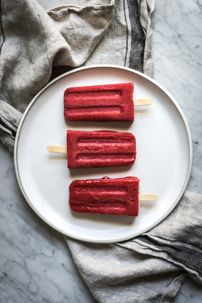 Strawberry Elderflower Popsicles