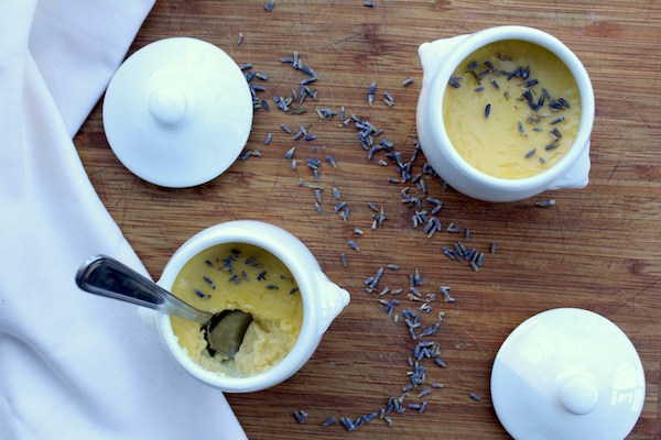 Honey Lavender Pots de Creme (Baked Egg Custard with Honey and Lavender)