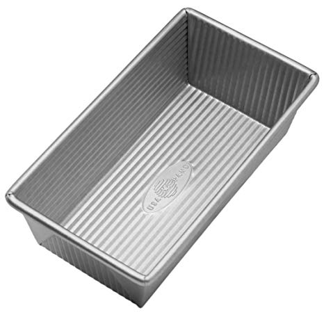 USA Pan 1140LF Bakeware Aluminized Steel Loaf Pan 8.5 x 4.5 x 3-Inch Small, Silver
