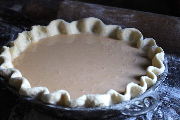 Filling Pumpkin Pie crust