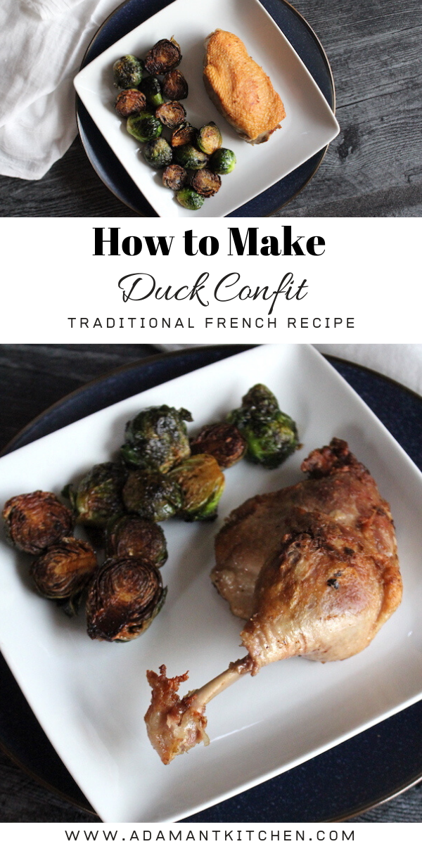 How to Make Duck Confit (Confit de Canard) ~ Confit de Canard is a delicious way to cook duck, and one of the most iconic French duck recipes.  Originally developed as a way to preserve duck without refrigeration for months on end, the technique was so tasty that it's still common even with modern refrigeration. #duckrecipes #frenchrecipes