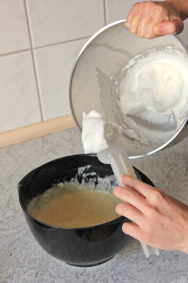 Folding in egg whites for Æbleskiver